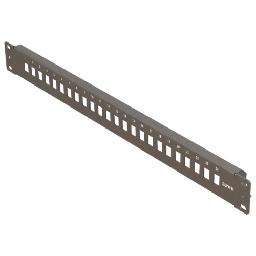 19” 1U, FP3 24 Simplex, Fiber Adaptörler için Ön Panel, Boş, Siyah