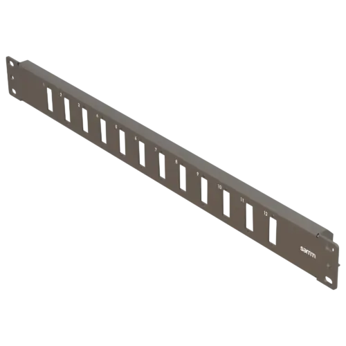 19” 1U, FP4 12 Dubleks, Fiber Adaptörler için Ön Panel, Boş, Siyah