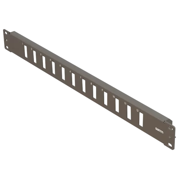 19” 1U, FP4 12 Dubleks, Fiber Adaptörler için Ön Panel, Boş, Siyah