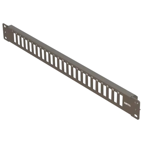 19” 1U, FP5 24 Dubleks, Fiber Adaptörler için Ön Panel, Boş, Siyah