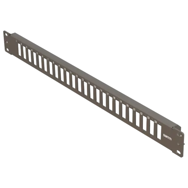 19” 1U, FP5 24 Duplex, Front Panel Frame for Fiber Adapters, Empty, Black