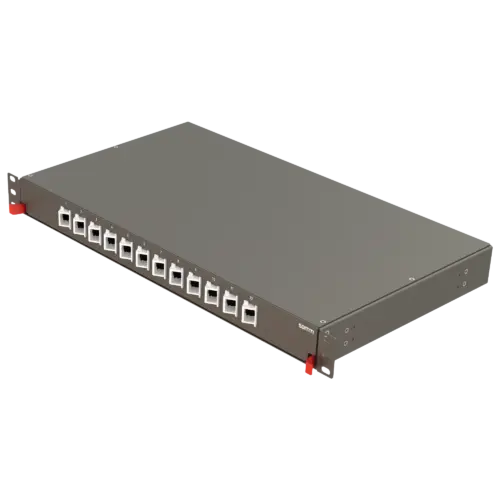 Bright Series | Rail Sliding | 12 Angled Holes | FP09 | Empty Patch Panel
