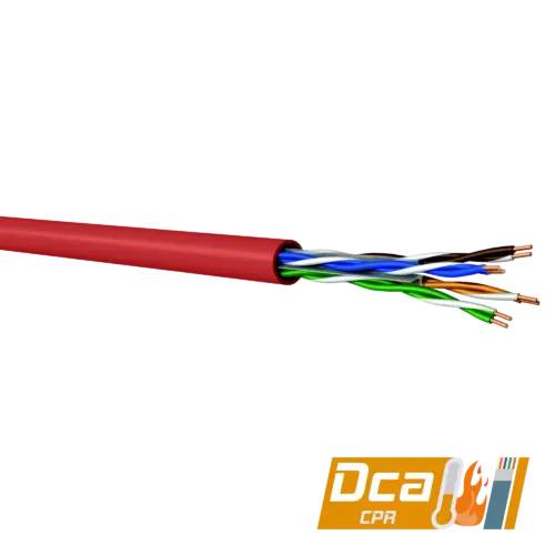 CAT6 U/UTP Data Cable | 400 MHz | LSZH-Dca | 500m | Red