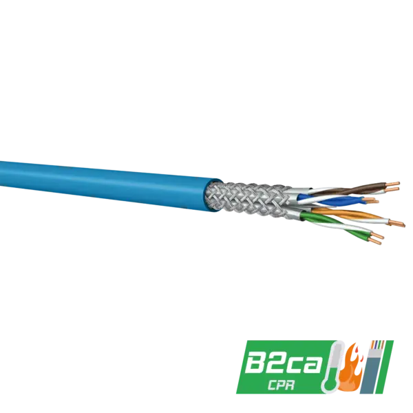 CAT6A S/FTP Data Kablosu | 500 MHz | LSZH-B2ca | 500m | Mavi