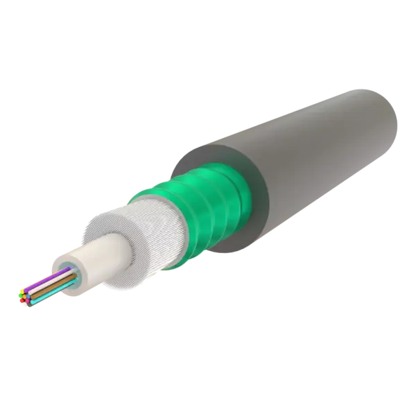 Çelik Zırhlı Merkezi Loose Tube Fiber Optik Kablo | Jel İçermeyen | U-B1Q(ZN-GY)(SR)H | 24F’ye kadar | Universal