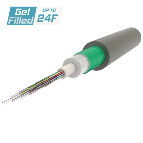 Çelik Zırhlı Merkezi Tüplü Fiber Optik Kablo | Gel-Filled | U-D1Q(ZN-GY)(SR)H | Up to 24F