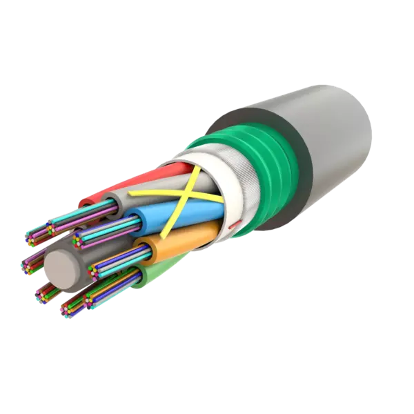 Corrugated Steel-Armoured Multi Loose Tube Fiber Optic Cable | Gel-Filled | UT-D1Q(ZN-GY)(SR)H | Up to 96F | Universal