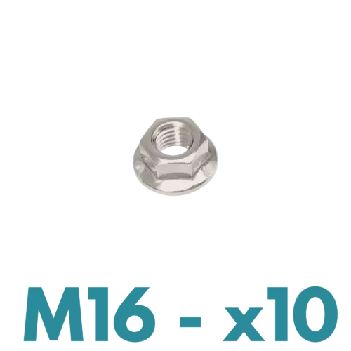 FDS_DIN 6923 Galvanizli Çelik M16 Flanşlı Somun Kit 10