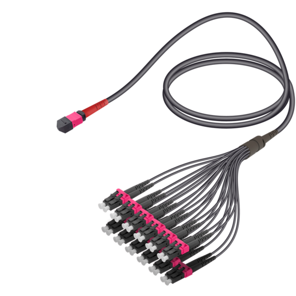 Female MTP Elite to LC/UPC Universal Fanout | Base-24 | Multi Mode G651.OM4 | 4.8/1.8mm