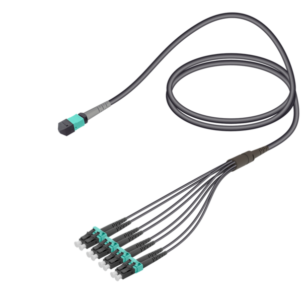 Female MTP Elite to LC/UPC Universal Fanout | Base-8 | Multi Mode G651.OM3 | 4.8/1.8mm