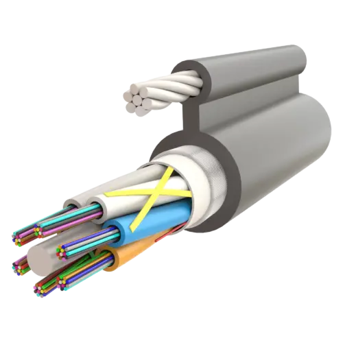 Fig-8 Askı Telli Gel-Filled Dry Core Non-Armoured Çok Tüplü Single Jacket Cable 2F to 72F- AT-D1Q(ZN-GY)2YT - 9.8x17.6mm