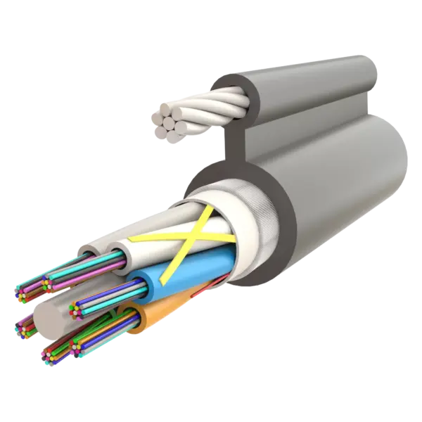Fig-8 Askı Telli Gel-Filled Dry Core Non-Armoured Çok Tüplü Single Jacket Cable 2F to 72F- AT-D1Q(ZN-GY)2YT - 9.8x17.6mm