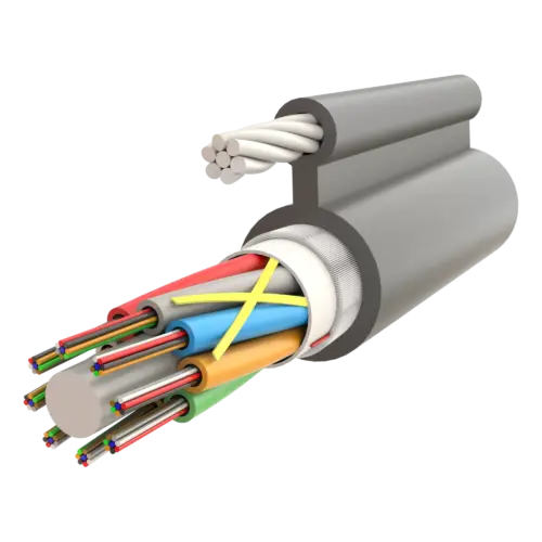Fig-8 Askı Telli Gel-Filled Dry Core Non-Armoured Çok Tüplü Single Jacket Cable 96F - AT-D1Q(ZN-GY)2YT - 11.2x18.7mm