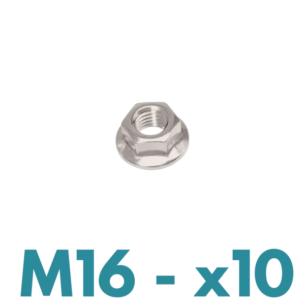 FDS_DIN 6923 Galvanized Steel M16 Flanged Nut Kit of 10