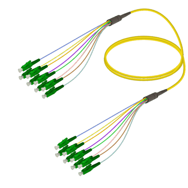 LC/APC-LC/APC | 8 Fiber Fanout | Single Mode G657.A2 | 3.0/0.9mm