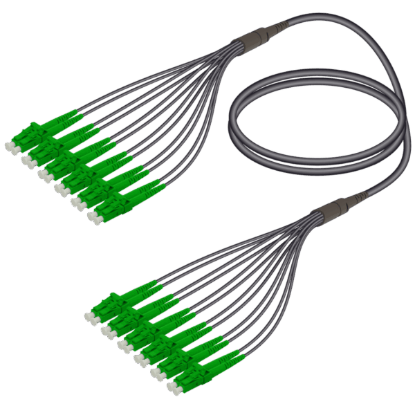 LC/APC-LC/APC | 12 Fiber Universal Fanout | Single Mode G657.A2 | 4.8/1.8mm