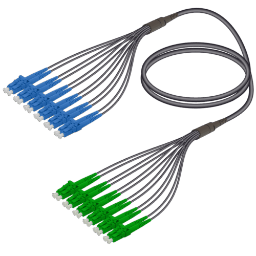 LC/UPC-LC/APC | 12 Fiber Universal Fanout | Single Mode G657.A2 | 4.8/1.8mm