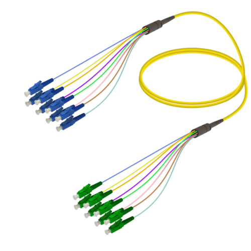 LC/UPC-LC/APC | 8 Fibers Fanout | Single Mode G657.A2 | 3.0/0.9mm
