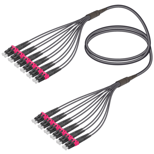 LC/UPC-LC/UPC | 12 Fiber Universal Fanout | Multi Mode G651.OM4 | 4.8/1.8mm