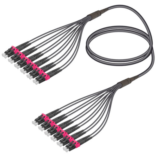 LC/UPC-LC/UPC | 12 Fiber Universal Fanout | Multi Mode G651.OM4 | 4.8/1.8mm