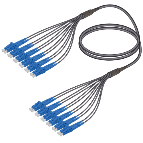 LC/UPC-LC/UPC | 12 Fiber Universal Fanout | Single Mode G657.A2 | 4.8/1.8mm