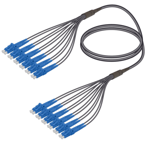 LC/UPC-LC/UPC | 12 Fiber Universal Fanout | Single Mode G657.A2 | 4.8/1.8mm
