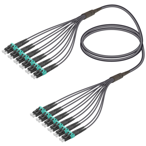 LC/UPC-LC/UPC | 12 Fibers Universal Fanout | Multi Mode G651.OM3 | 4.8/1.8mm