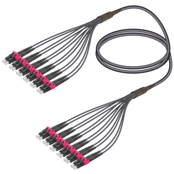 LC/UPC-LC/UPC | 12 Fibers Universal Fanout | Multi Mode G651.OM4 | 4.8/1.8mm