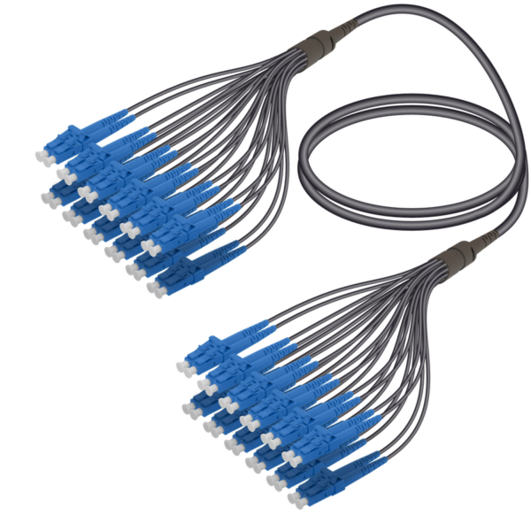 LC/UPC-LC/UPC | 24 Fibers Universal Fanout | Single Mode G657.A2 | 4.8/1.8mm