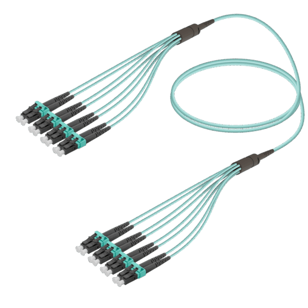 LC/UPC-LC/UPC | 8 Fiber Fanout | Multi Mode G651.OM3 | 3.0/1.8mm