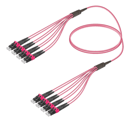 LC/UPC-LC/UPC | 8 Fiber Fanout | Multi Mode G651.OM4 | 3.0/1.8mm