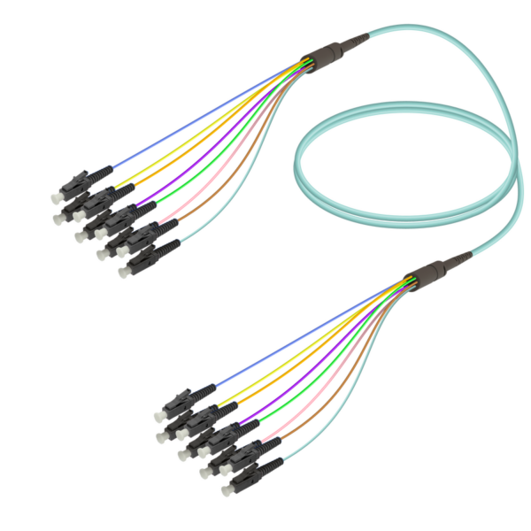 LC/UPC-LC/UPC | 8 Fibers Fanout | Multi Mode G651.OM3 | 3.0/0.9mm