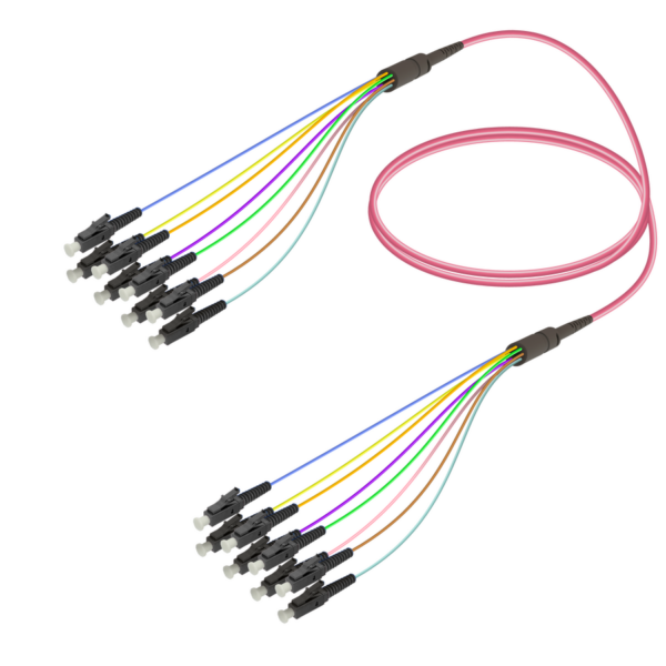 LC/UPC-LC/UPC | 8 Fibers Fanout | Multi Mode G651.OM4 | 3.0/0.9mm