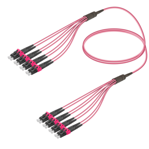 LC/UPC-LC/UPC | 8 Fibers Fanout | Multi Mode G651.OM4 | 3.0/1.8mm