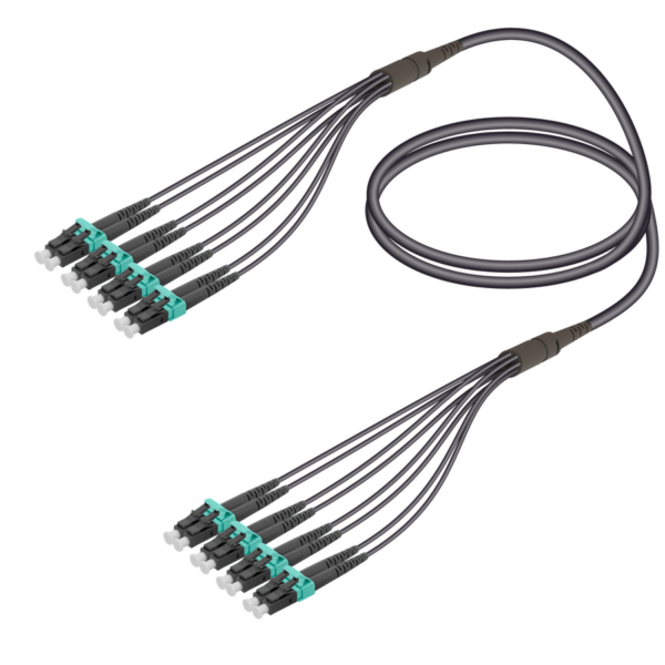 LC/UPC-LC/UPC | 8 Fibers Universal Fanout | Multi Mode G651.OM3 | 4.8/1.8mm