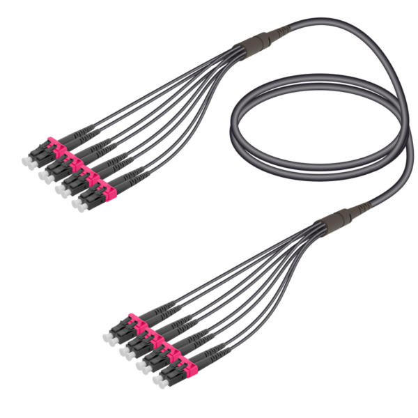LC/UPC-LC/UPC | 8 Fibers Universal Fanout | Multi Mode G651.OM4 | 4.8/1.8mm
