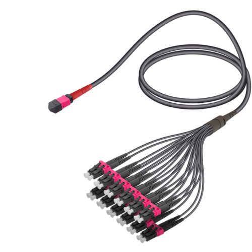 Male MTP Elite to LC/UPC Universal Fanout | Base-24 | Multi Mode G651.OM4 | 4.8/1.8mm