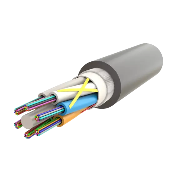 Metal İçermeyen Zırhlı Çoklu Loose Tube Fiber Optik Kablo | Jel Dolgulu | UT-D1Q(ZN-GY)BH | 72F’ye kadar | Universal