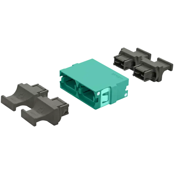 MTP Duplex Adapter | w/o Flange | Opposed Keys | 4 Dust Plugs US Conec (15001, 15004, 15008)