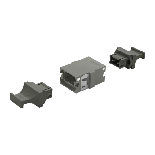 MTP Simpleks Adaptör | Flanşız | Aligned Key | 2 Toz Kapaklı US Conec (12221)