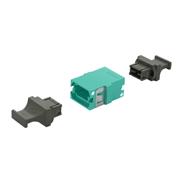 MTP Simplex Adapter | w/o Flange | Opposed Keys | 2 Dust Plugs US Conec (12226, 12229, 13853)