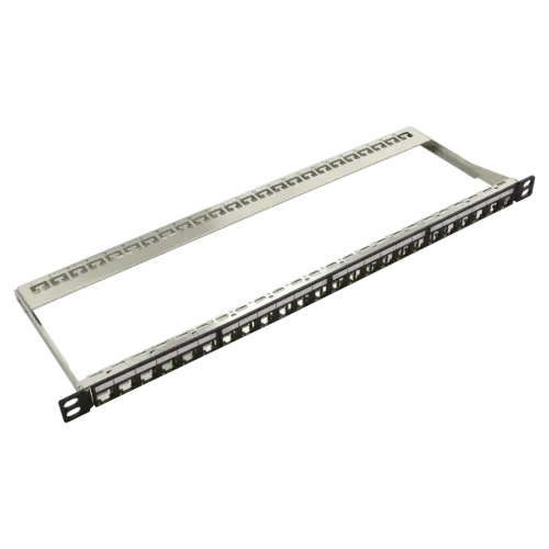 panel-05u-shld-unl-str-24p-bakir-patch-panel-4780-18-B Boş Modüler Düz HD Patch Panel | 0.5U CAT-6A | 24 Port
