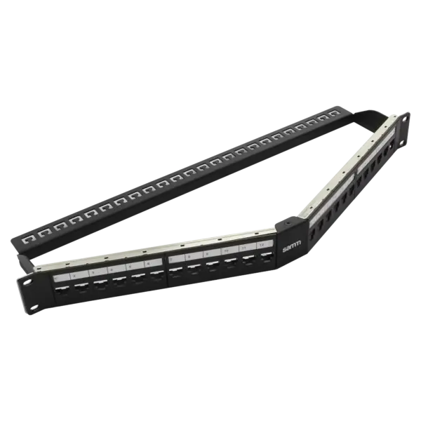 panel-1u-cat6a-shld-unl-ang-24p-copper-patch-panel-4792-17-B Empty Modular Angled Patch Panel | 1U CAT-6A | 24 Ports