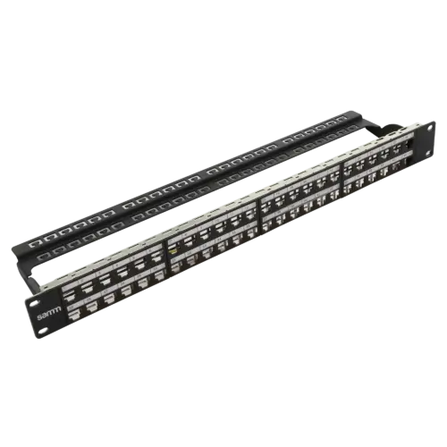 Empty Modular Straight HD Patch Panel | 1U CAT-6A | 48 Ports