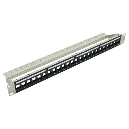 panel-1u-shld-unl-str-24p-bakir-patch-panel-4805-18-B Boş Modüler Düz Patch Panel | 1U CAT-6A | 24 Port