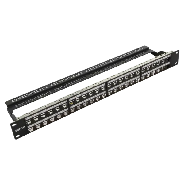 panel-1u-shld-unl-str-48p-bakir-patch-panel-4774-18-B Boş Modüler Düz HD Patch Panel | 1U CAT-6A | 48 Port