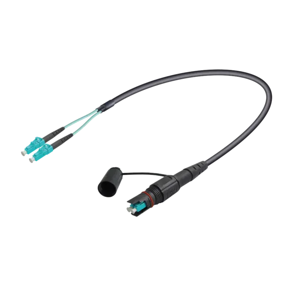 QCS Harsh Environment Multi-mode OM3 Fiber Cable Assembly | QCS-Male to LC-Duplex