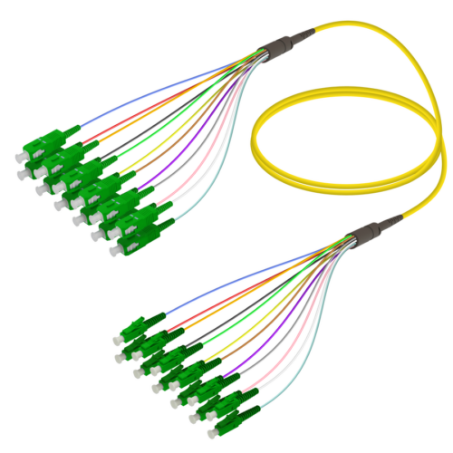 SC/APC-LC/APC | 12 Fibers Fanout | Single Mode G657.A2 | 3.0/0.9mm