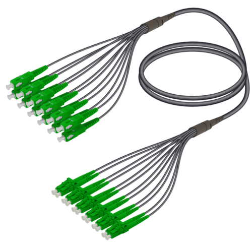 SC/APC-LC/APC | 12 Fibers Universal Fanout | Single Mode G657.A2 | 4.8/1.8mm