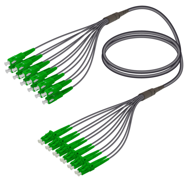 SC/APC-LC/APC | 12 Fibers Universal Fanout | Single Mode G657.A2 | 4.8/1.8mm